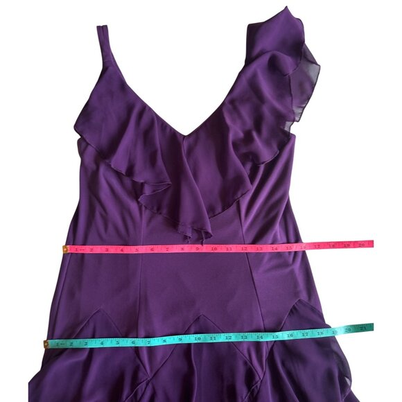 Y2K Asymmetrical Dress Size 8 Purple Layered Ruffles Fairy Core Ballet Core - Picture 7 of 8